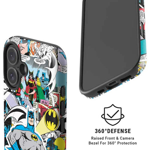 DC Comics Batman Vintage Pose Collage Art iPhone 16 Magsafe Impact Case